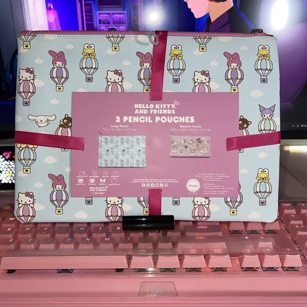 Sanrio Hello Kitty & Friends Pencil Pouches Clear Skies 2 Medium & Large 2024
